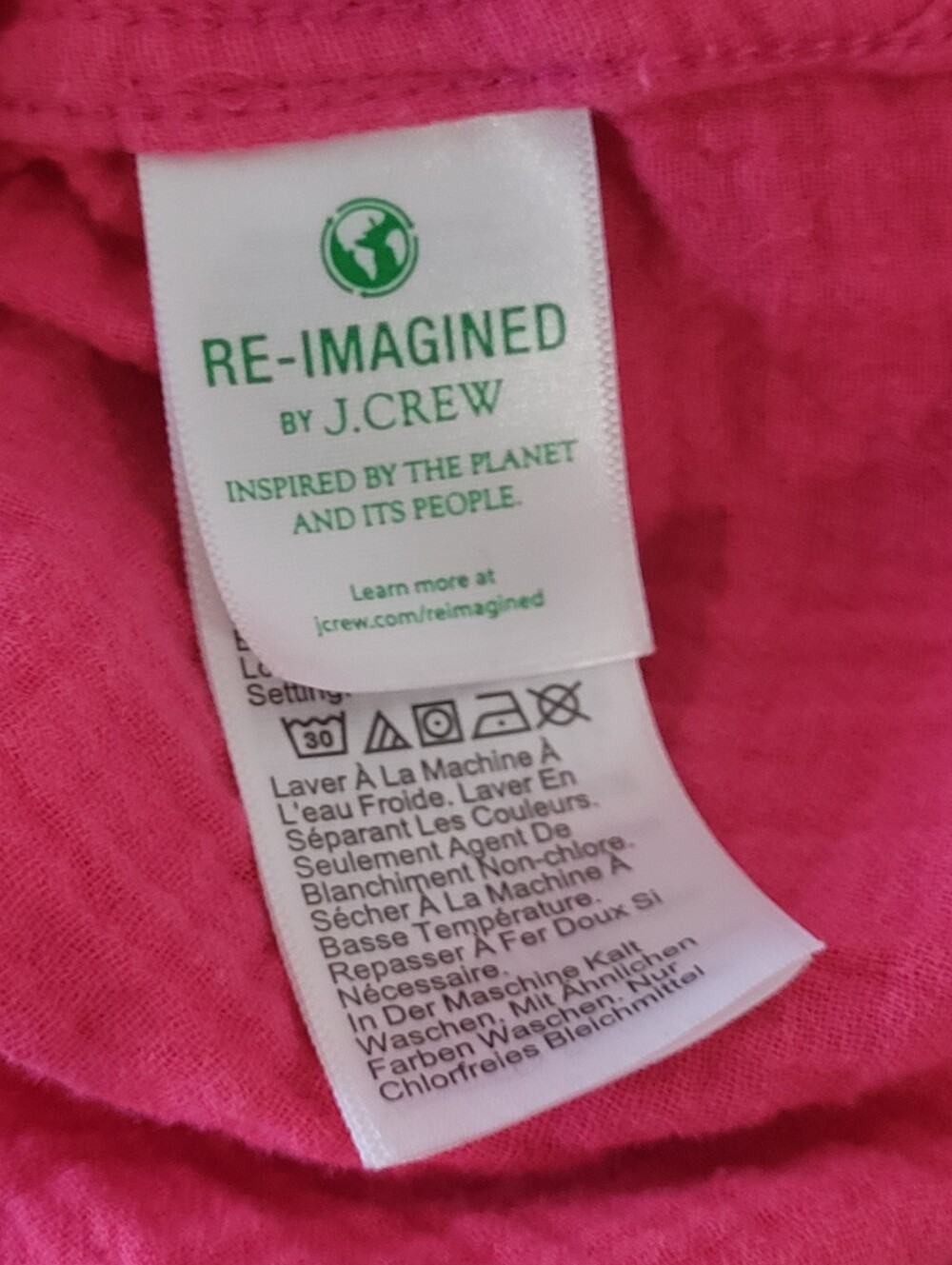 J.Crew Double-Gauze Button-Up Shirt Size Large Hot Pink - Picture 8 of 10